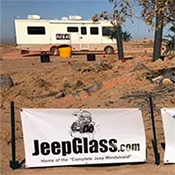 Jeepglass in the desert